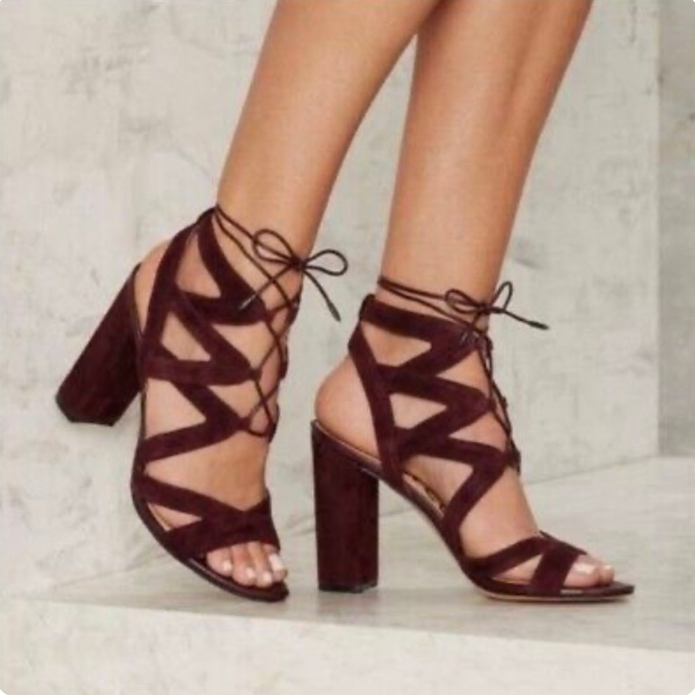 Sam Edelman Yardley Lace Up Shoes in Wine